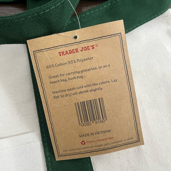 BRAND NEW WITH TAGS Trader Joe's Canvas Tote Bag - Picture 3 of 3